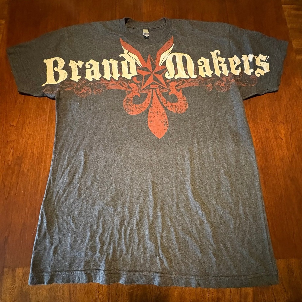 Brand Makers T-Shirt L American Apparel 50/50 Leave‎ Your Mark Star Graphic